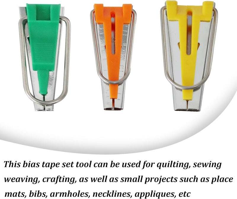 PT'SON 3 Sizes Bias Tape Maker Set, Quilting Tools Bias Maker Kits Sewing Tools for Fabric Sewing/Quilters (6mm 9mm 12mm) - Image 4